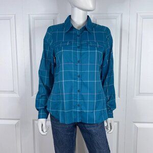 COLUMBIA women's medium plaid blouse NEW